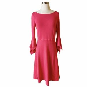 BANANA REPUBLIC Pink Sweater Dress Handkerchief Flutter Sleeves Knit Small NWT
